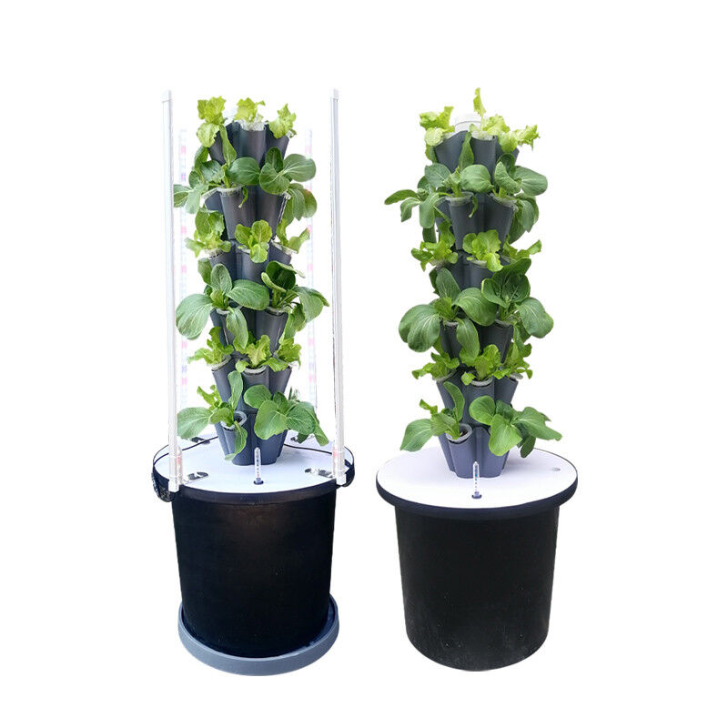 Home Use Garden Petal Hydroponic Tower Growing System 6/8/10 Layers Optional LED Light